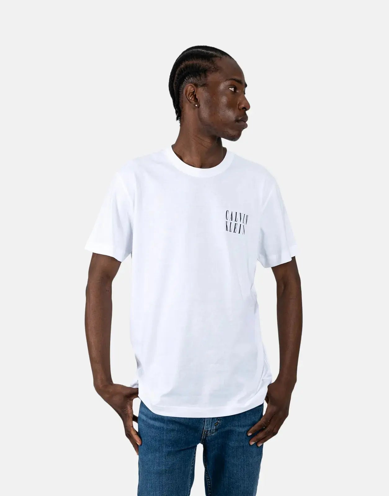 Calvin Klein Ombre Text Box White T-Shirt - Subwear