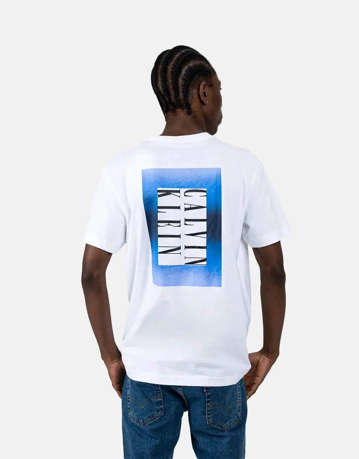 Calvin Klein Ombre Text Box White T-Shirt - Subwear