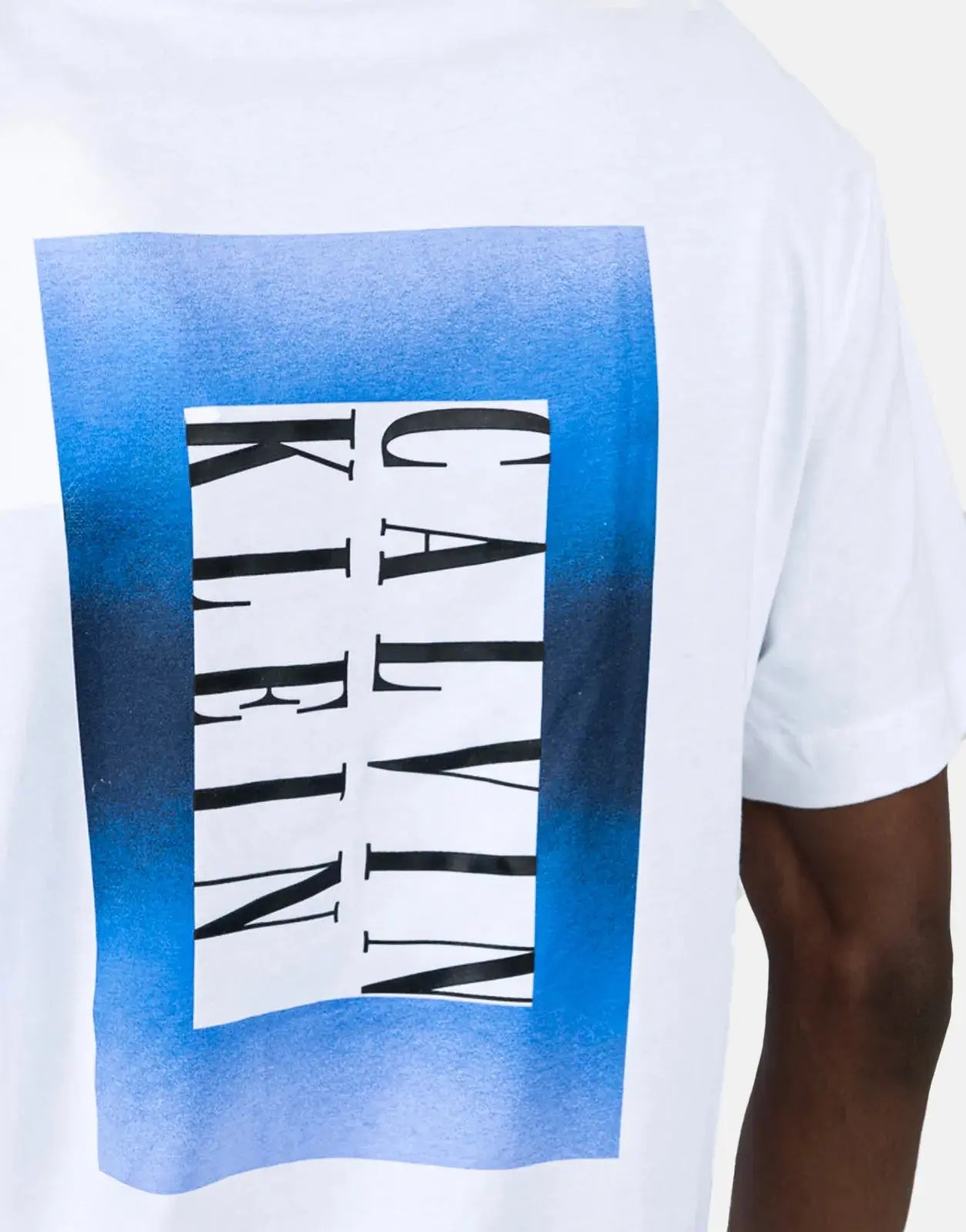 Calvin Klein Ombre Text Box White T-Shirt - Subwear