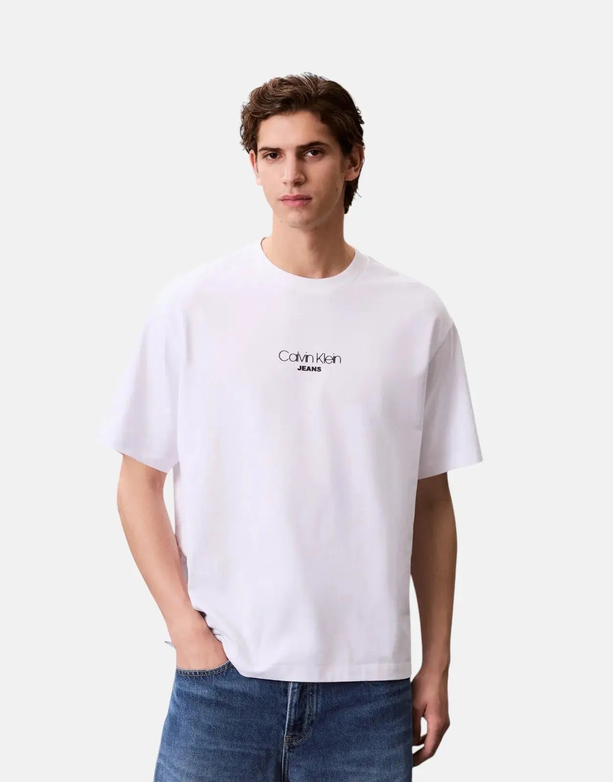 Calvin Klein Relaxed Fit CKJ Graphic White T-Shirt - Subwear