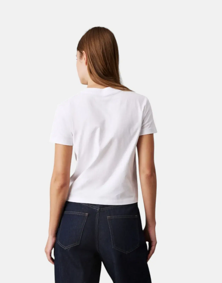 Calvin Klein Script Institutional Baby White T-Shirt - Subwear