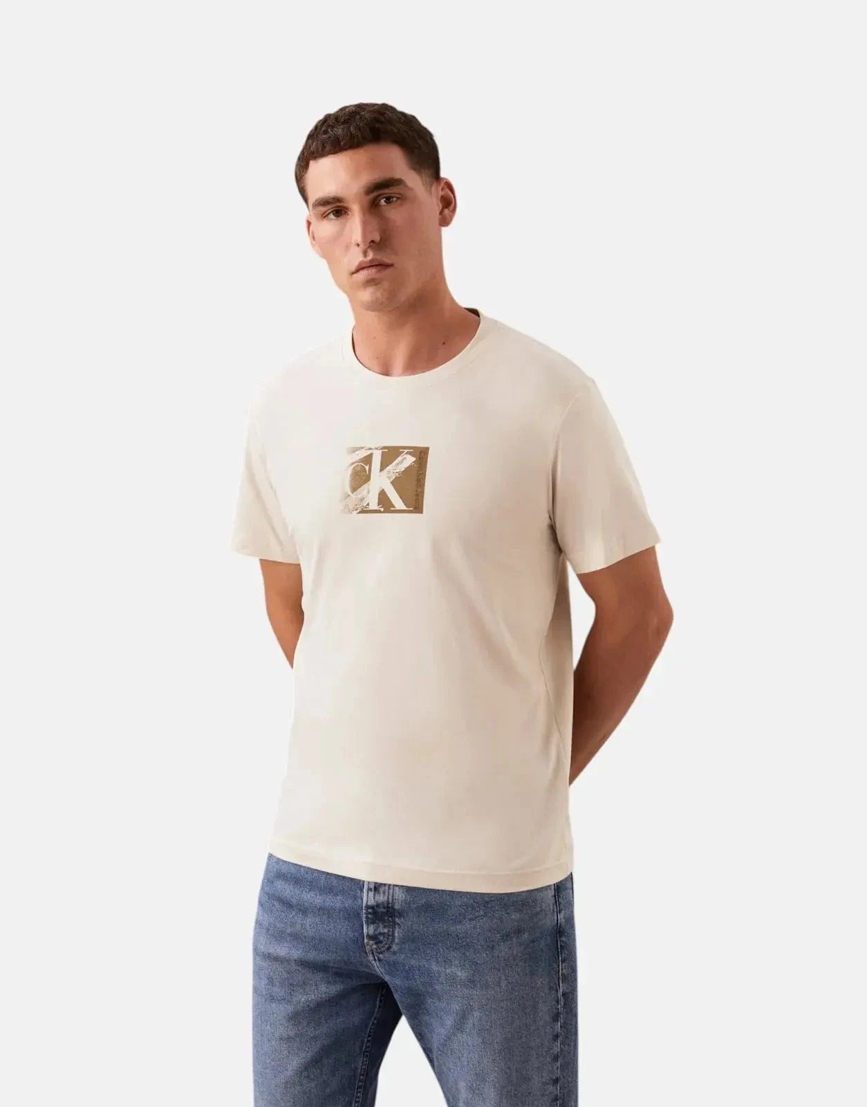 Calvin Klein Small CK Box Beige T-Shirt - Subwear