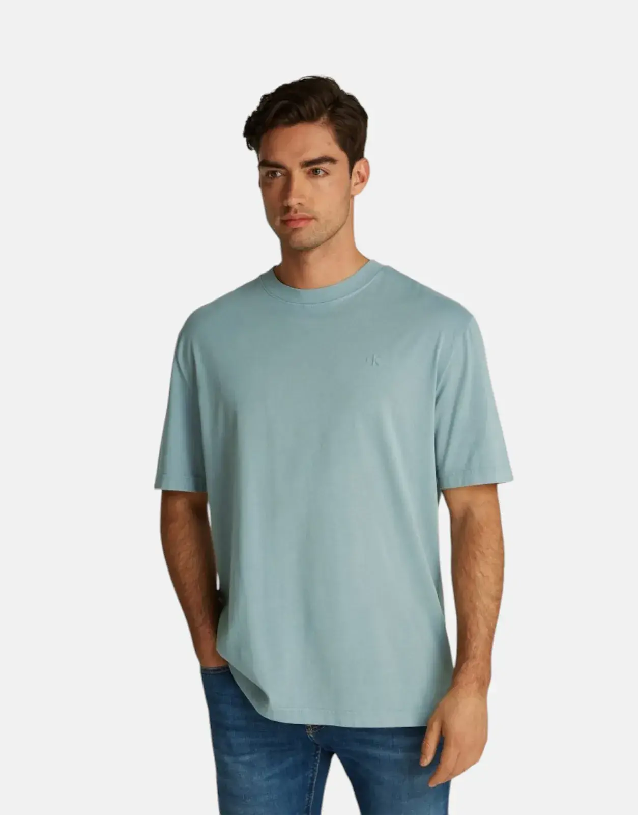 Calvin Klein Washed Puff Print Teal T-Shirt - Subwear