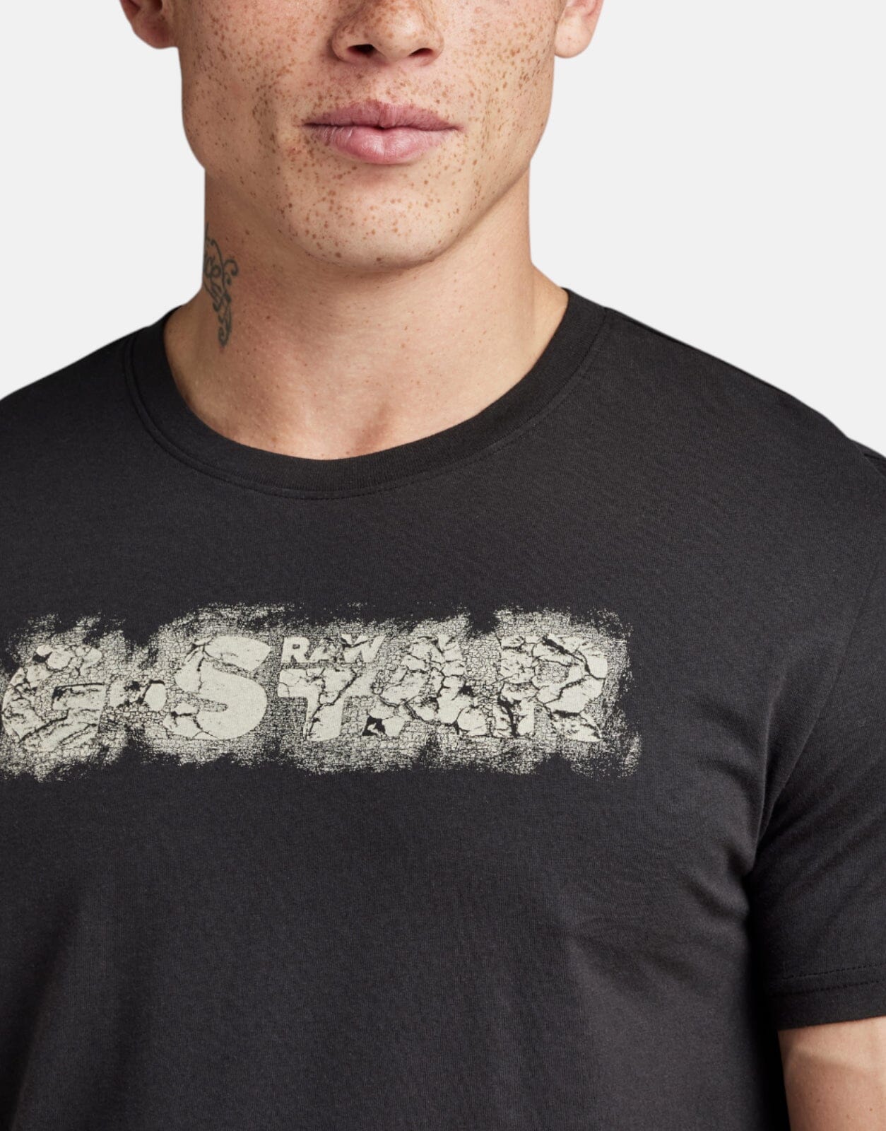 G-Star RAW Distressed Logo Black T-Shirt - Subwear