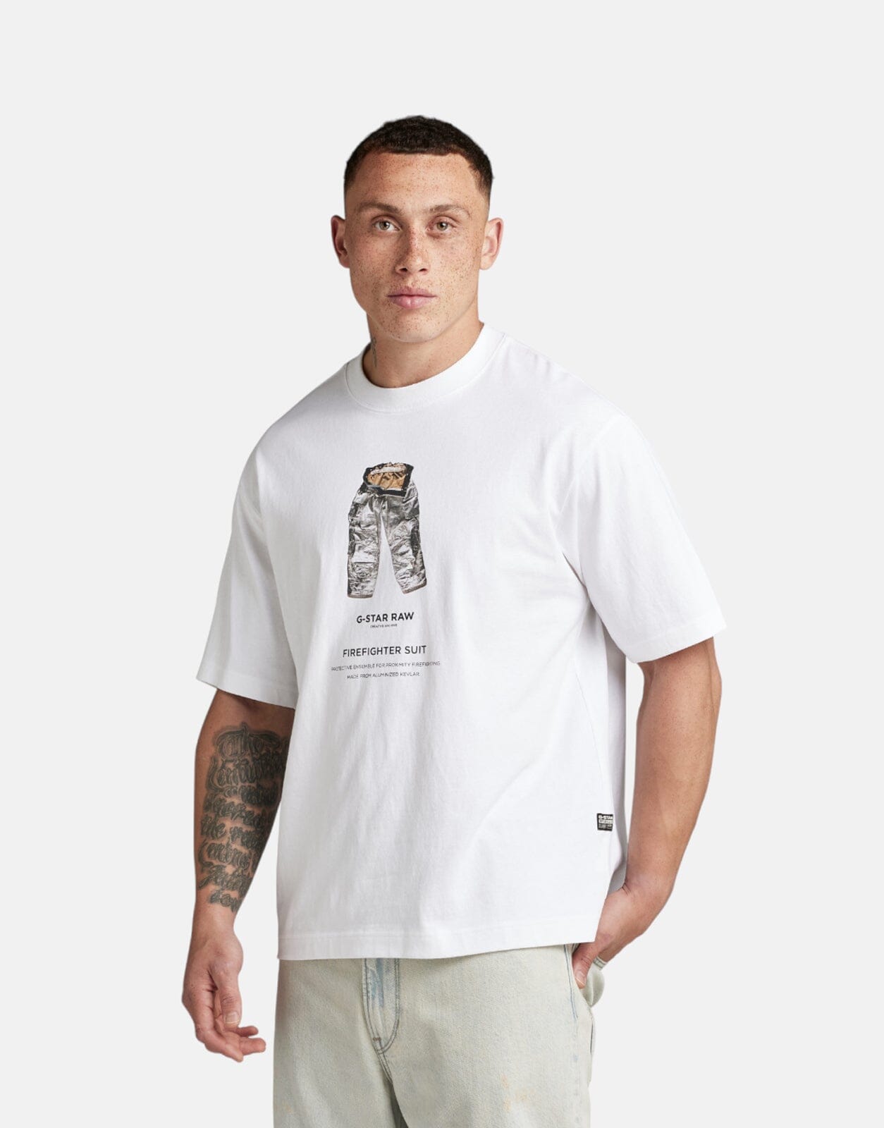 G-Star RAW Archive Print Boxy White T-Shirt - Subwear