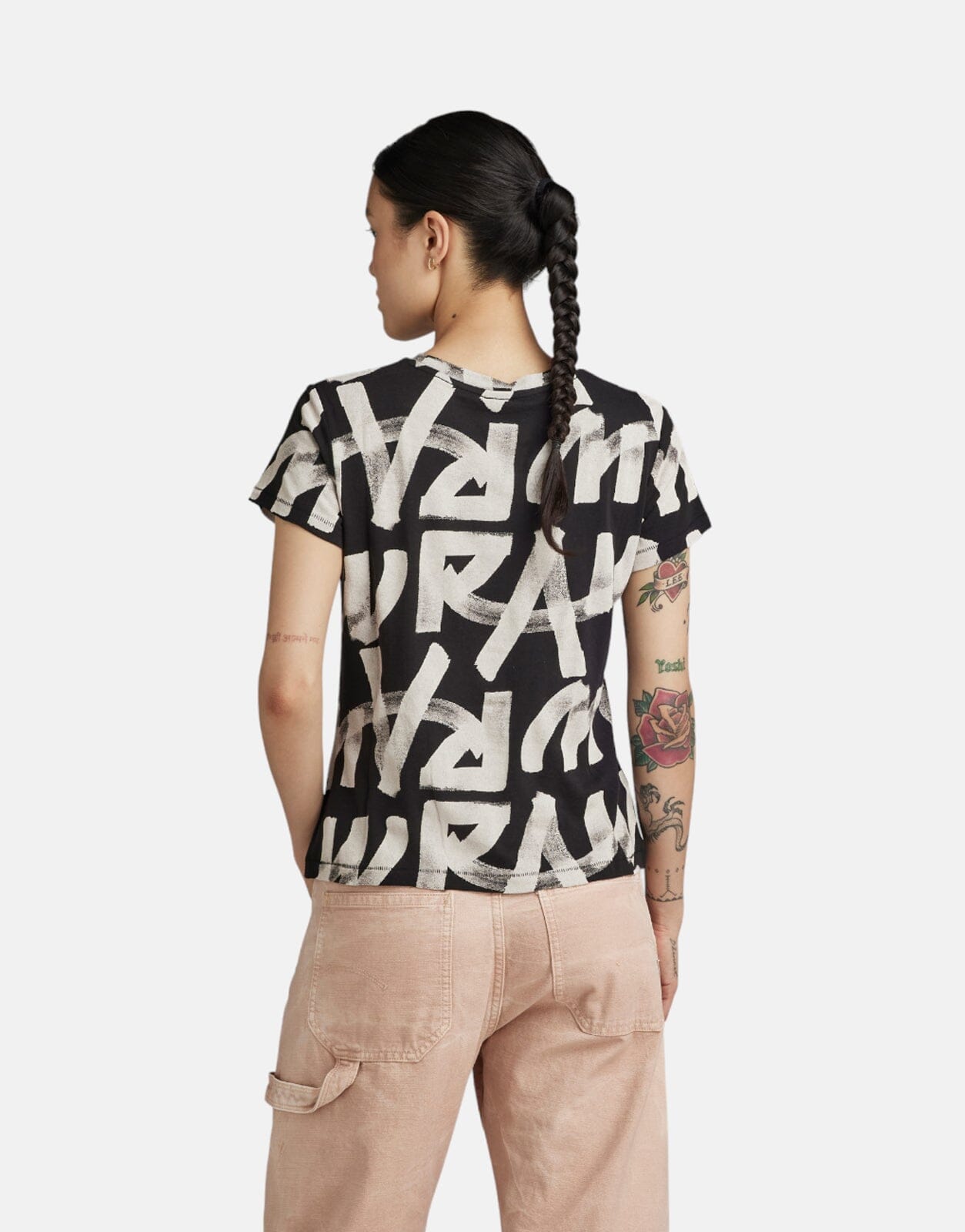 G-Star RAW Calligraphy All Over Raw Paint T-Shirt - Subwear