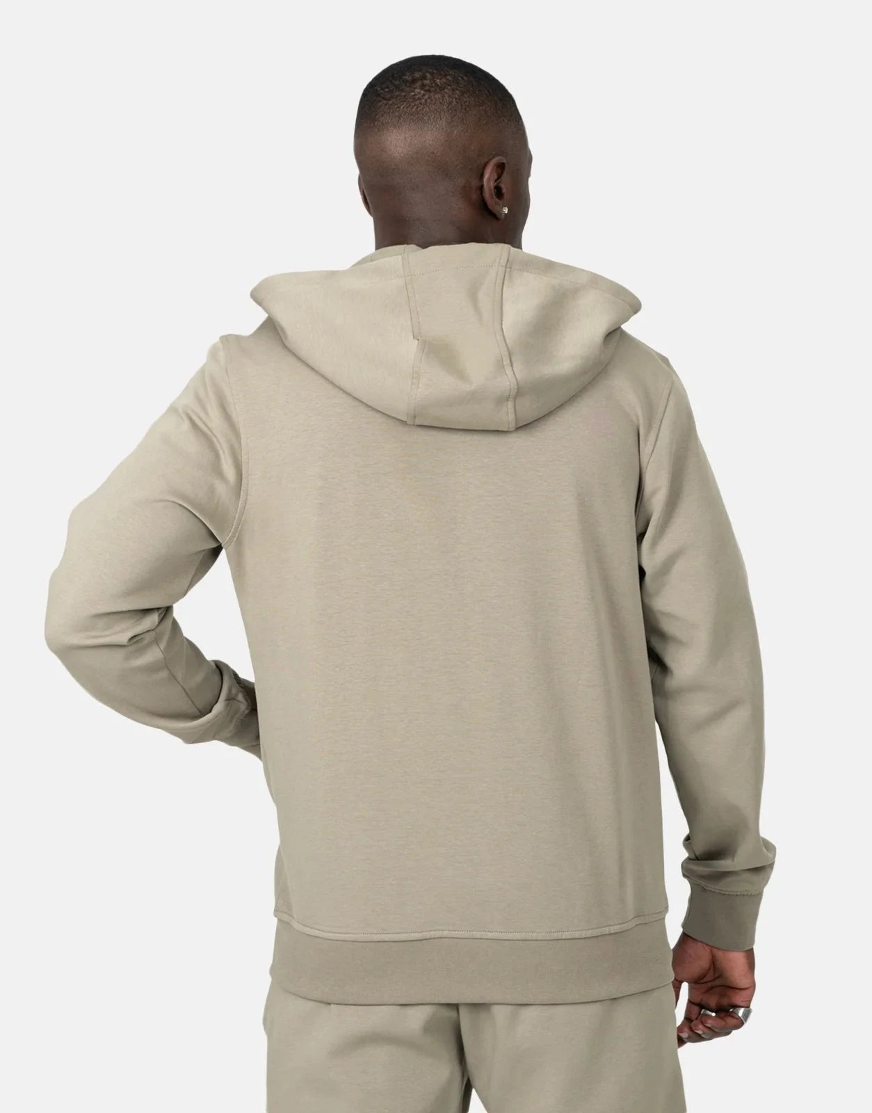 Fade Essential Zip Hooded Taupe Sweatshirt - Subwear