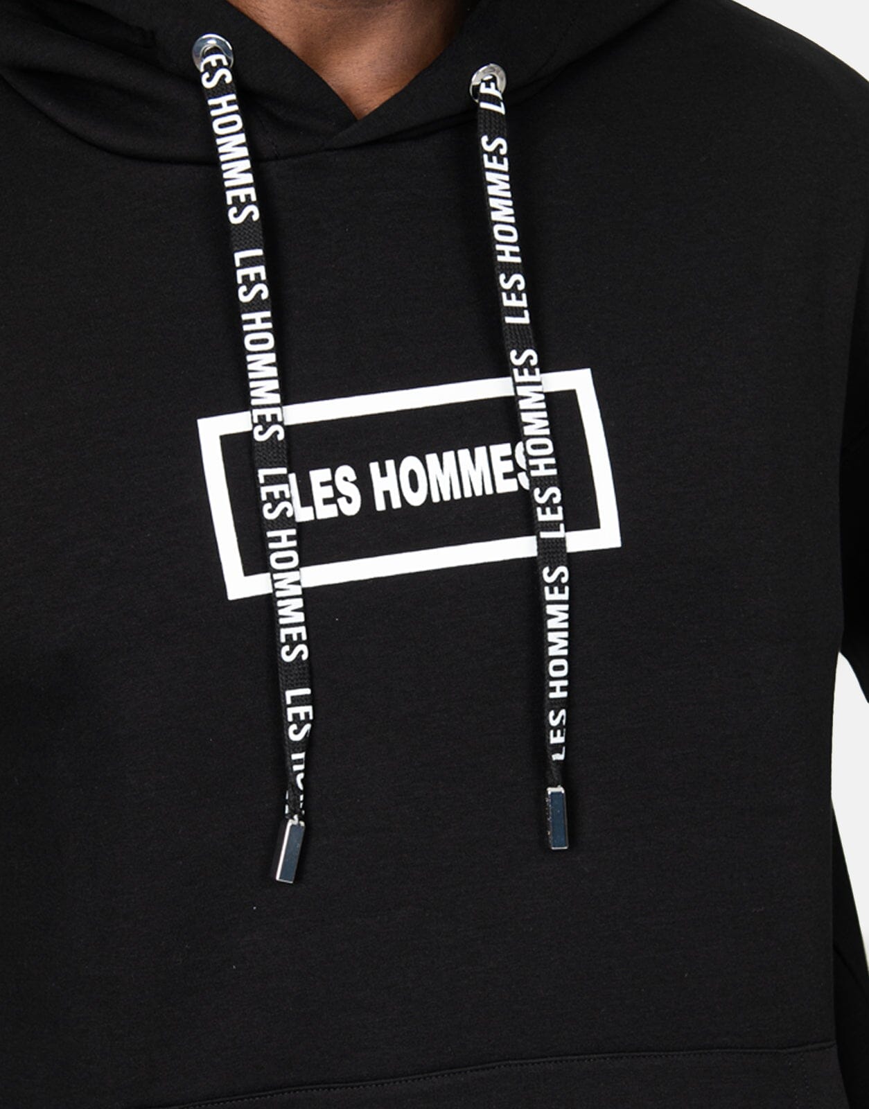 Les Hommes Box Print Black Hoodie - Subwear