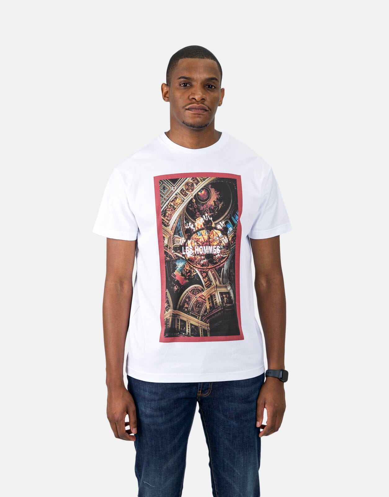Les Hommes Digital Print Ceiling White T-Shirt - Subwear