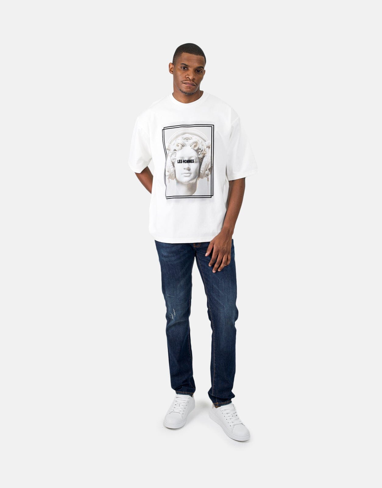 Les Homme Headphones Oversized White T-Shirt - Subwear