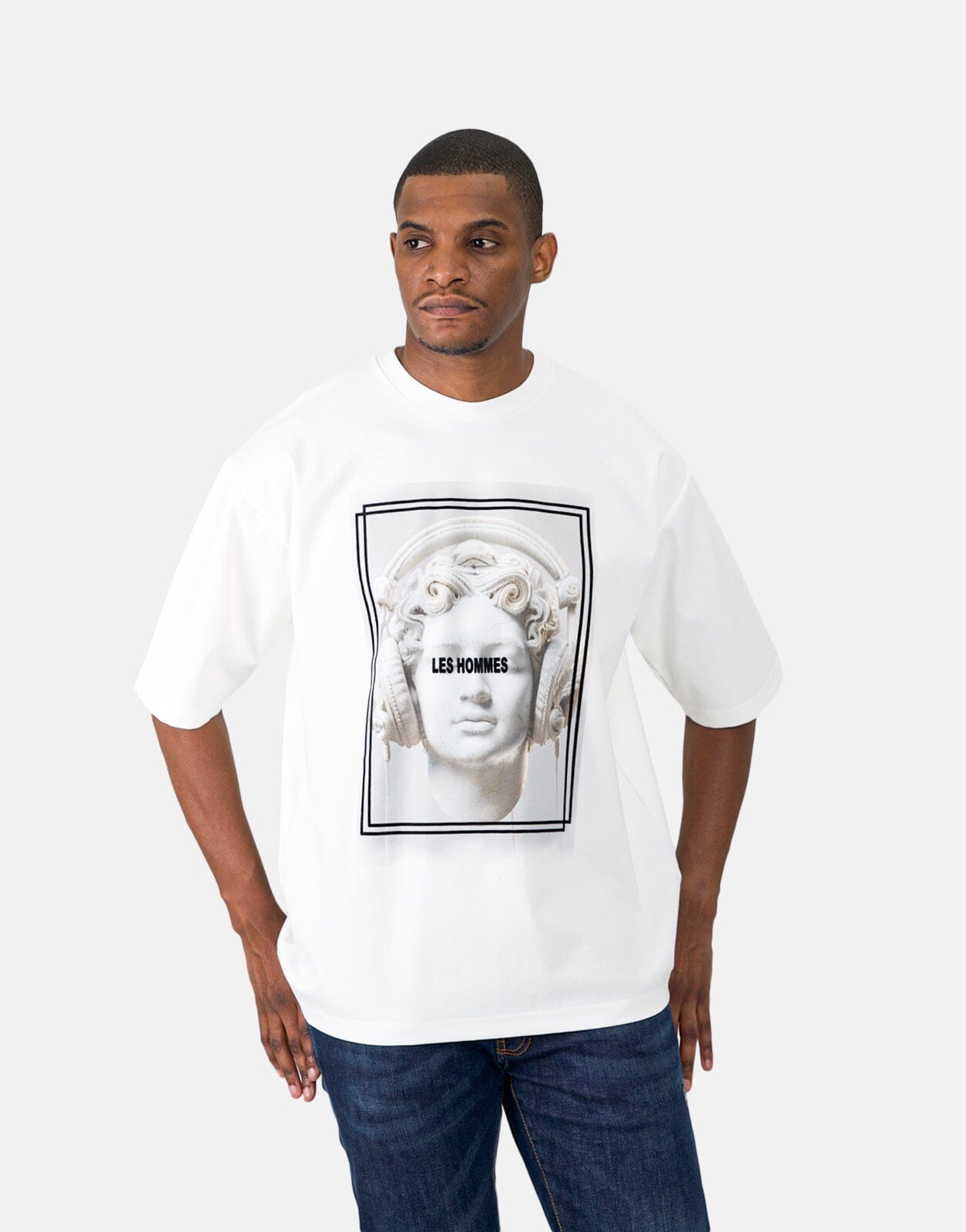 Les Homme Headphones Oversized White T-Shirt - Subwear