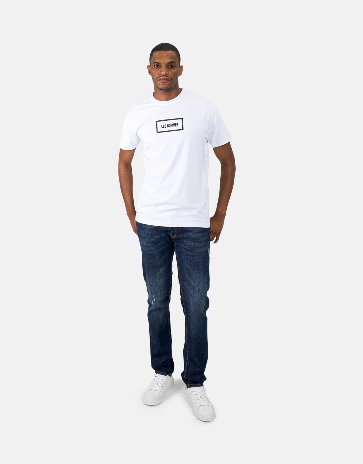 Les Hommes Box Print White T-Shirt - Subwear