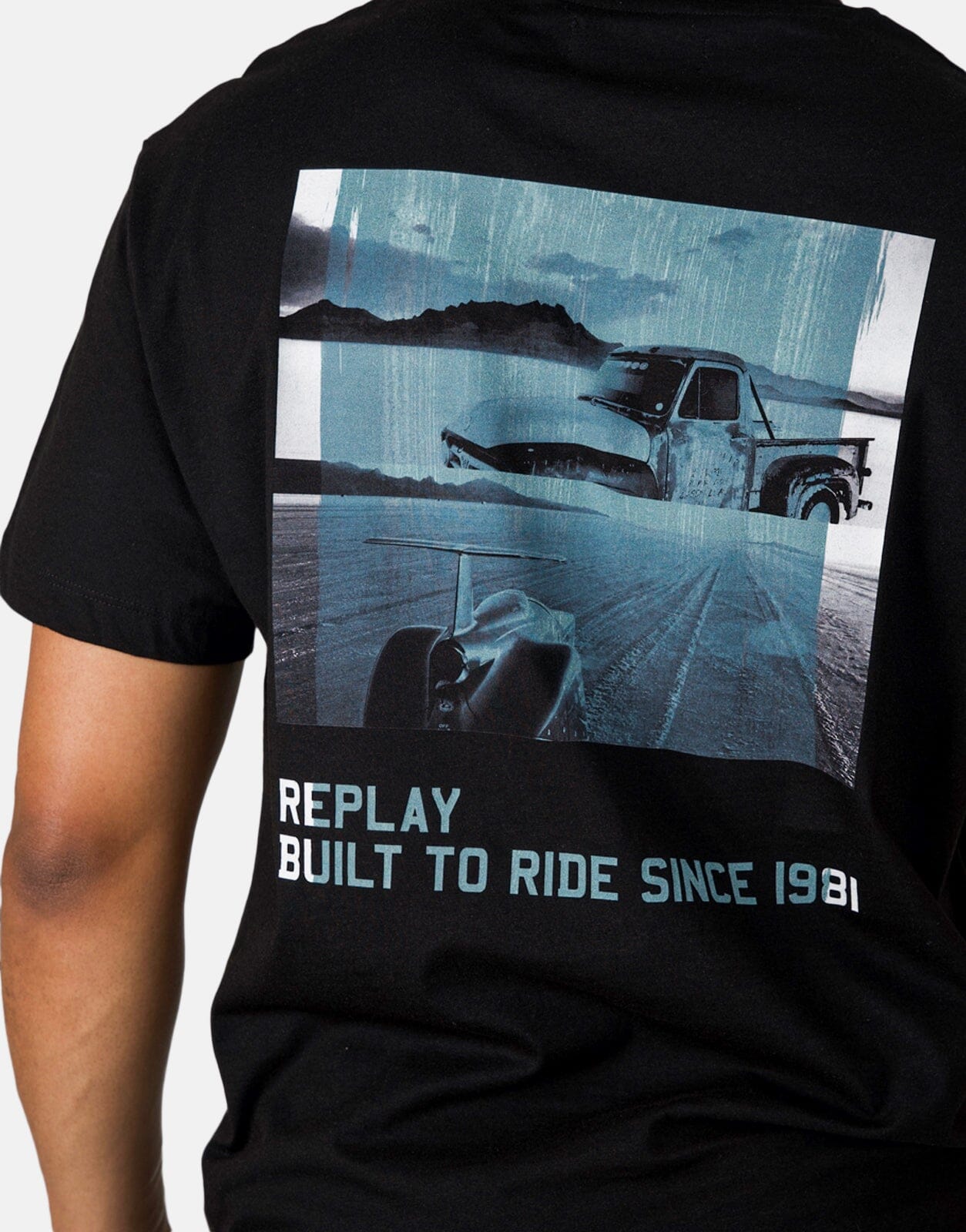 Replay Retro Motoring Back Graphic Black T-Shirt - Subwear