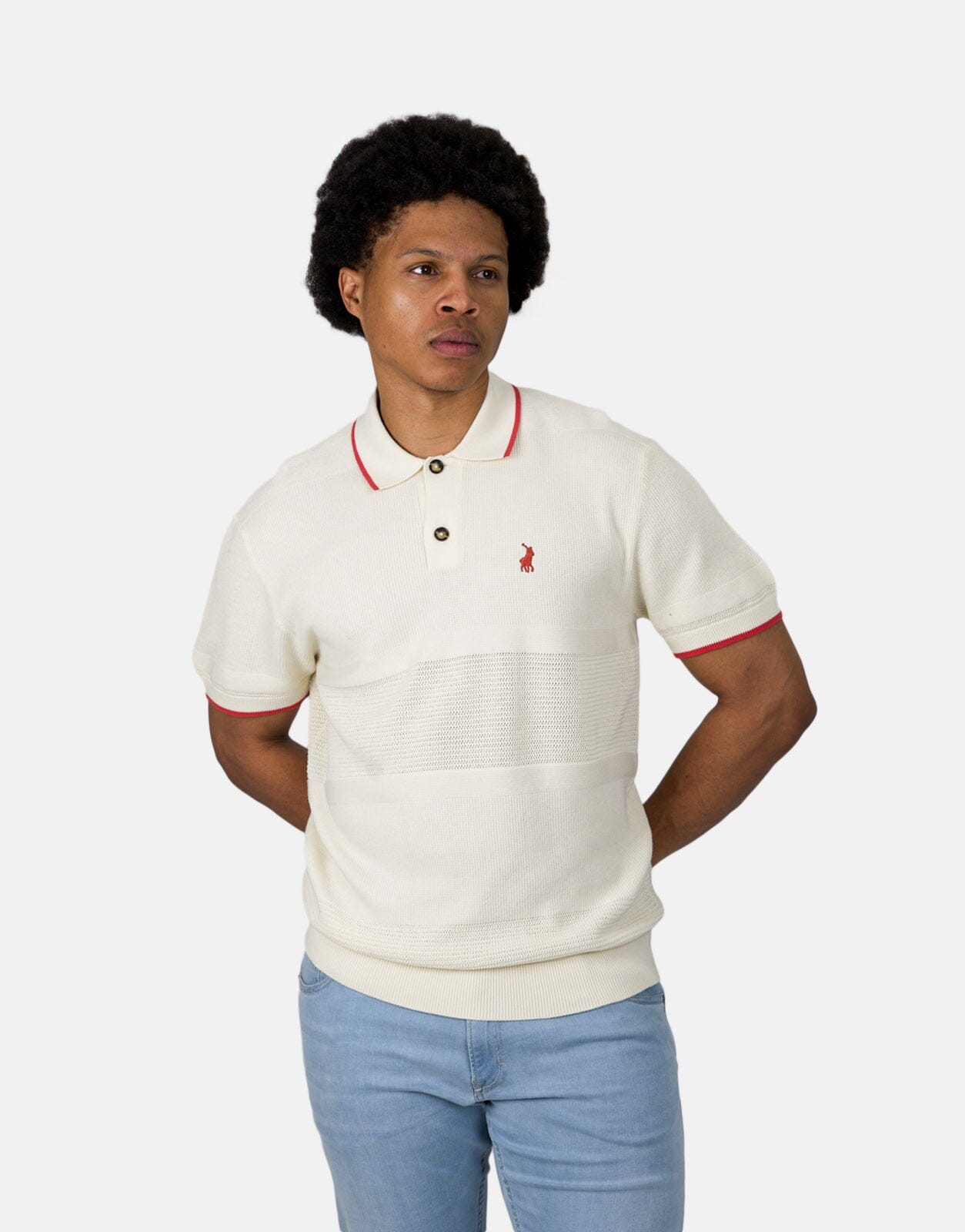 Polo Textured Tipped Knitted Stone Golfer - Subwear