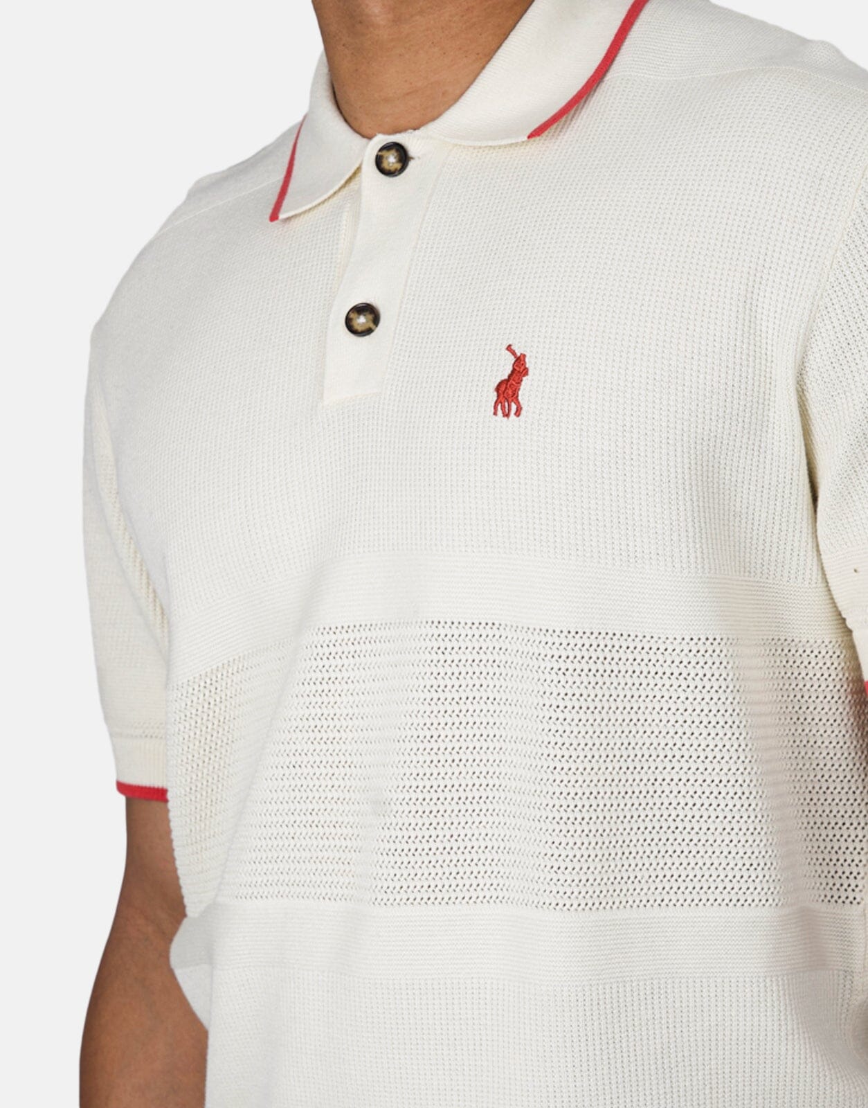 Polo Textured Tipped Knitted Stone Golfer - Subwear