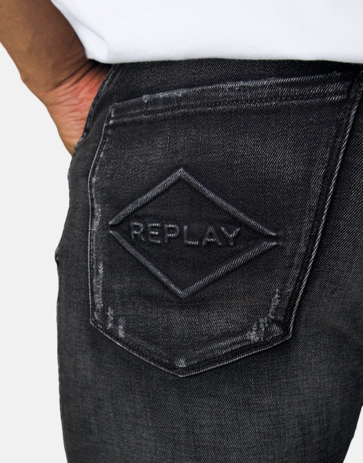 Replay Men Denim Black Delave Jeans - Subwear