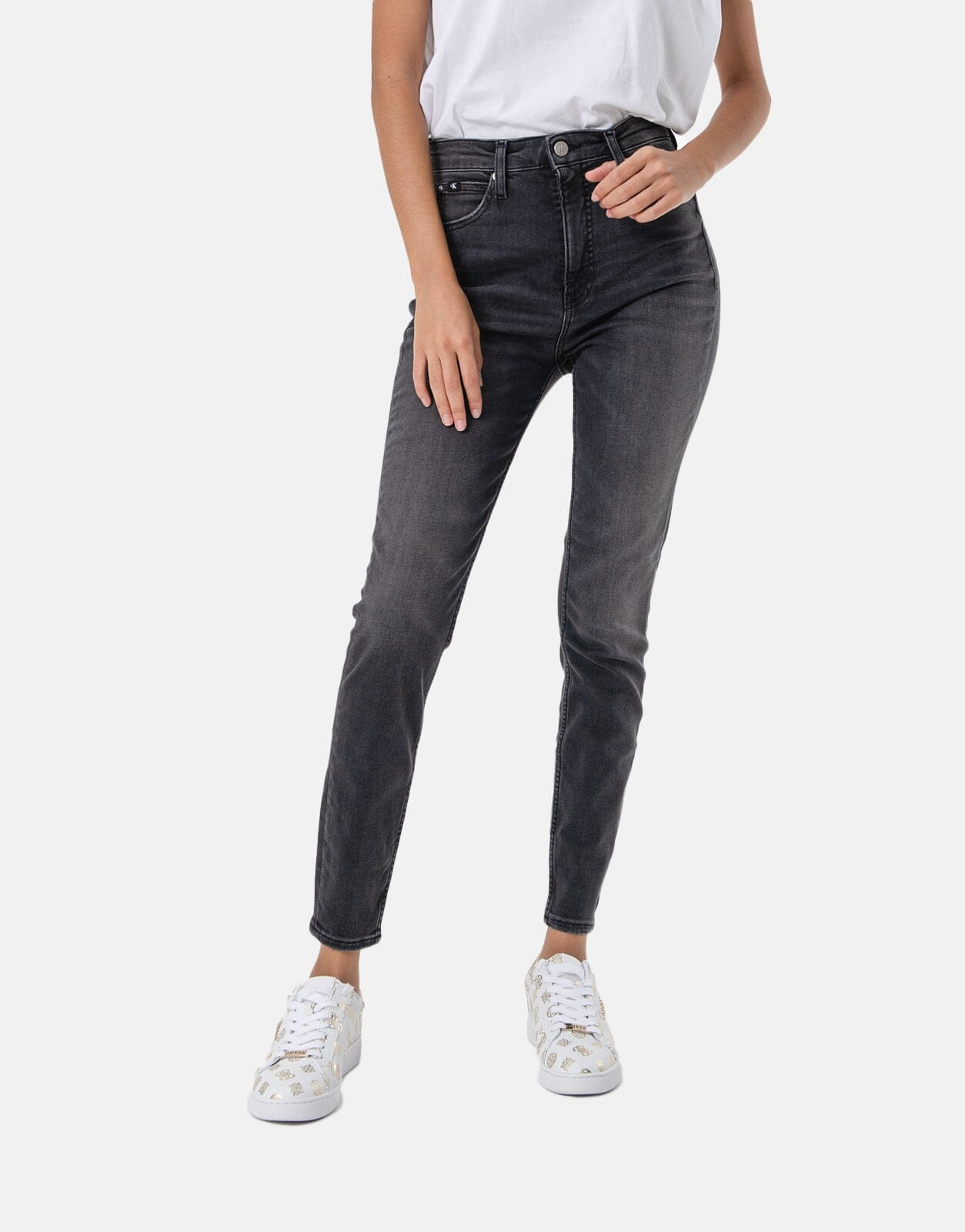 Calvin Klein High Rise Super Skinny Black Jeans - Subwear
