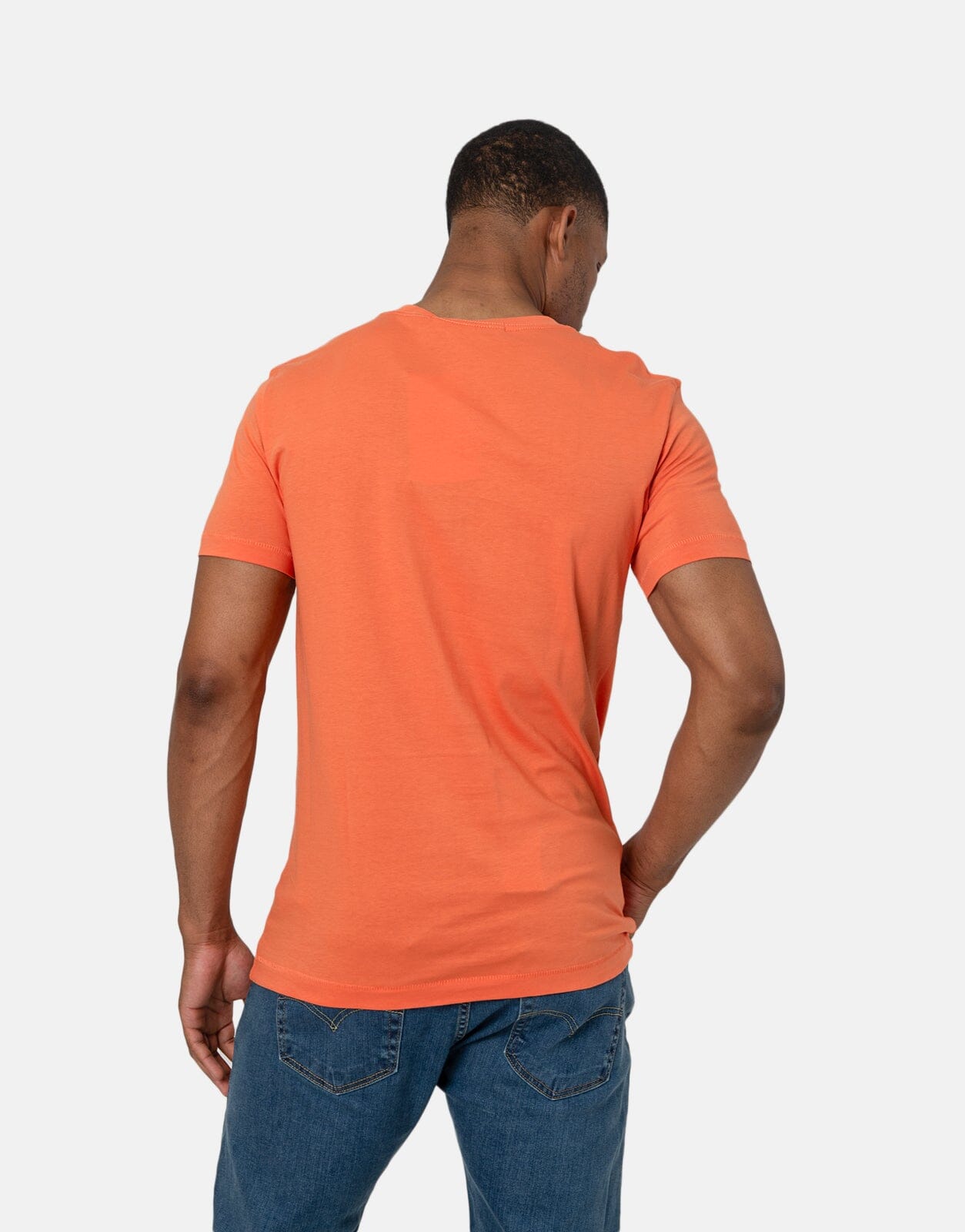 Calvin Klein Institutional Logo Slim Orange T-Shirt - Subwear