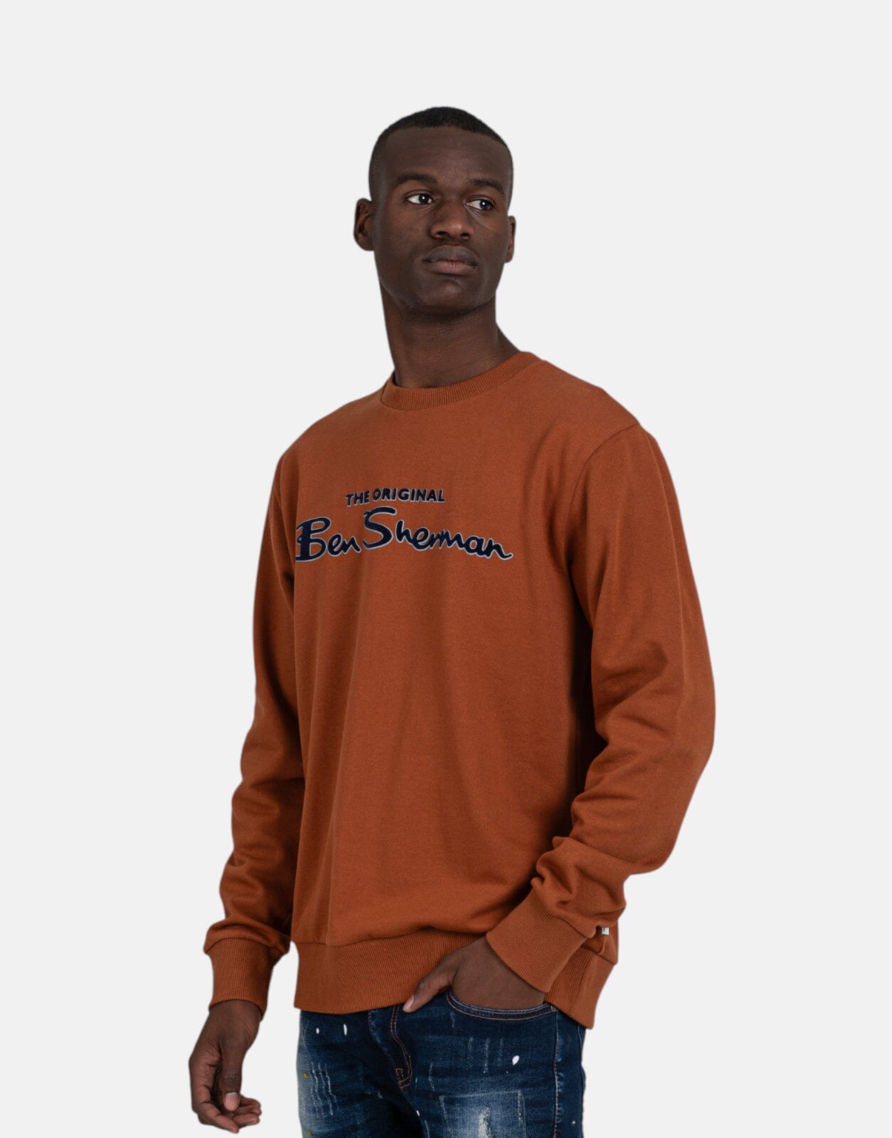 Ben Sherman Signature Crew Flock Sweatshirt MOC - Subwear