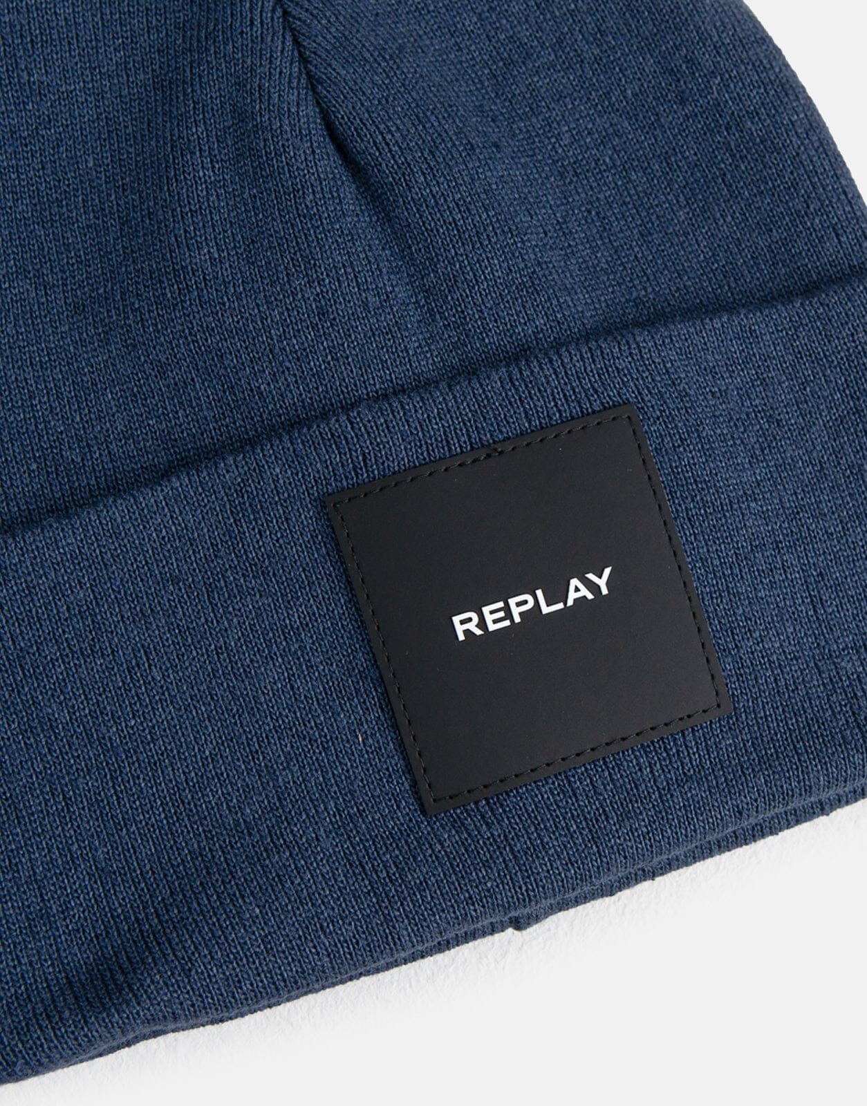 Replay Square Badge Blue Beanie - Subwear
