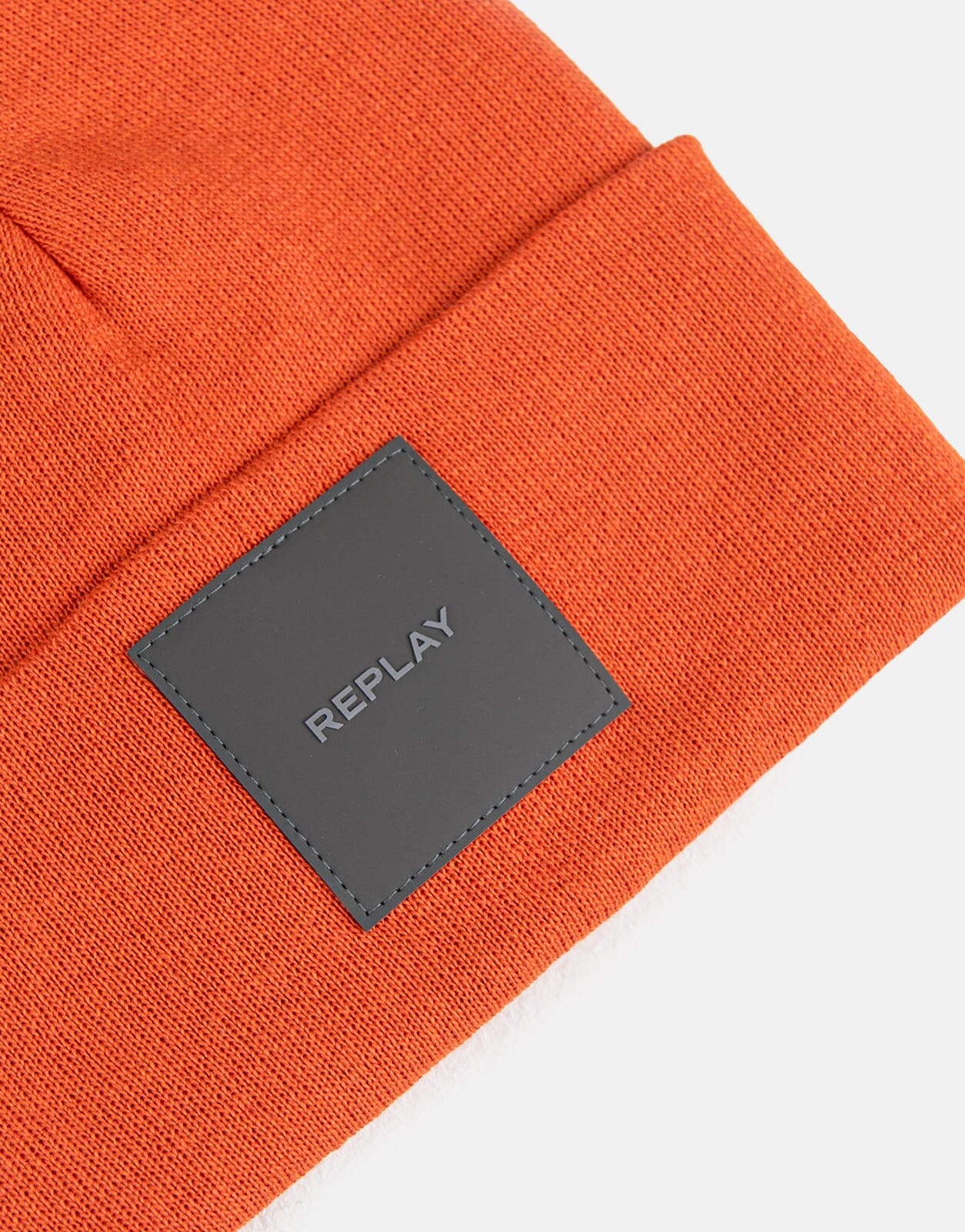 Replay Square Badge Beanie Orange - Subwear