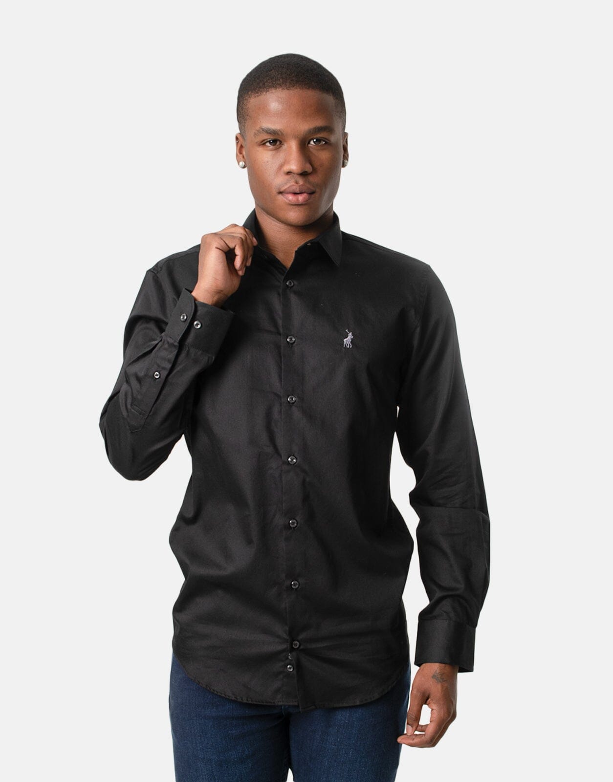 Polo Custom Fit Greig Shirt Black - Subwear