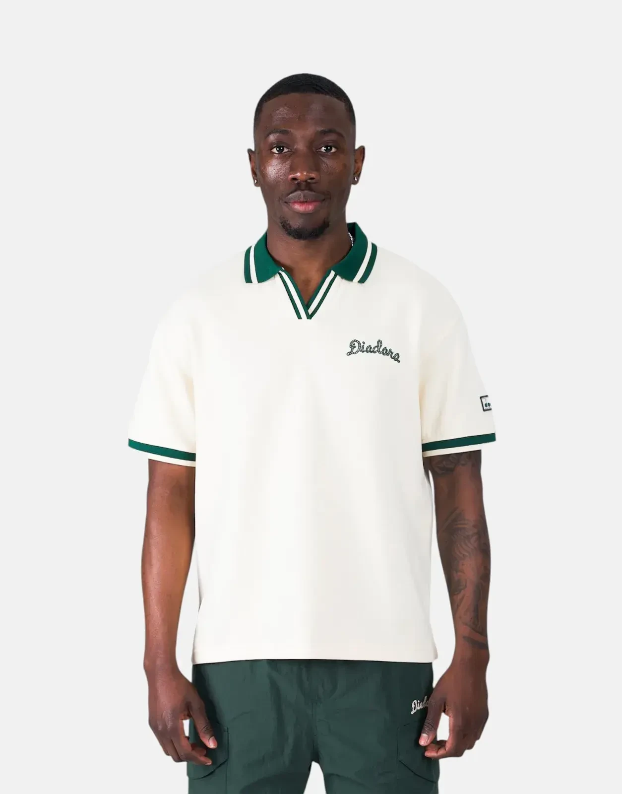 Diadora Ace Stone Green Polo Shirt - Subwear