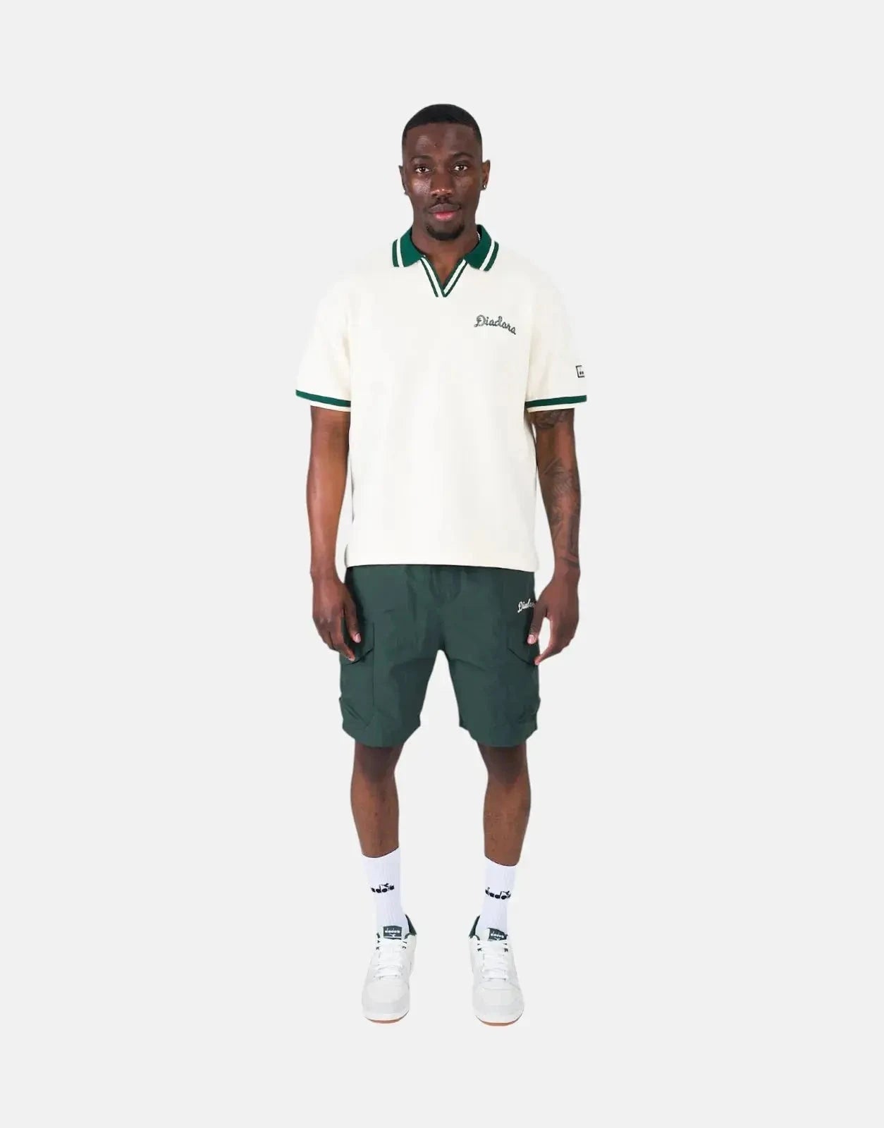 Diadora Ace Stone Green Polo Shirt - Subwear