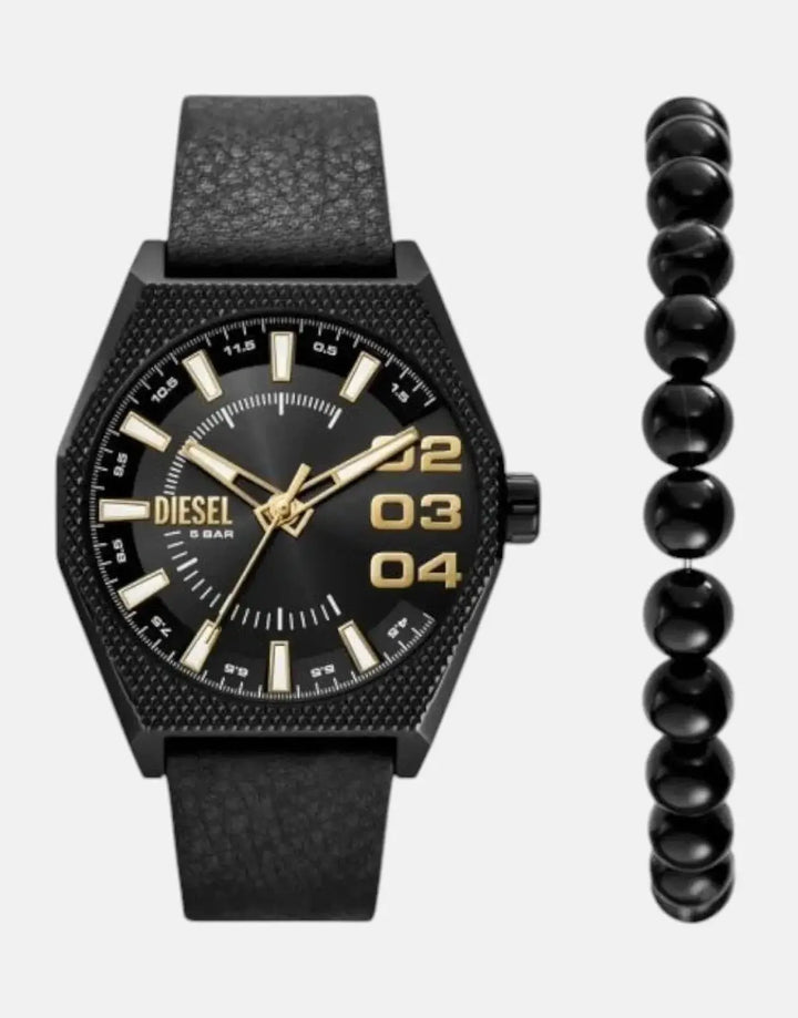 Diesel Scraper Black Watch & Bracelet Set - Subwear