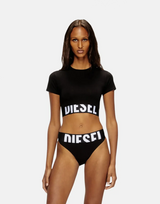 Diesel Uftee Sport Cropped Black Top - Subwear