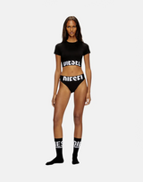 Diesel Uftee Sport Cropped Black Top - Subwear