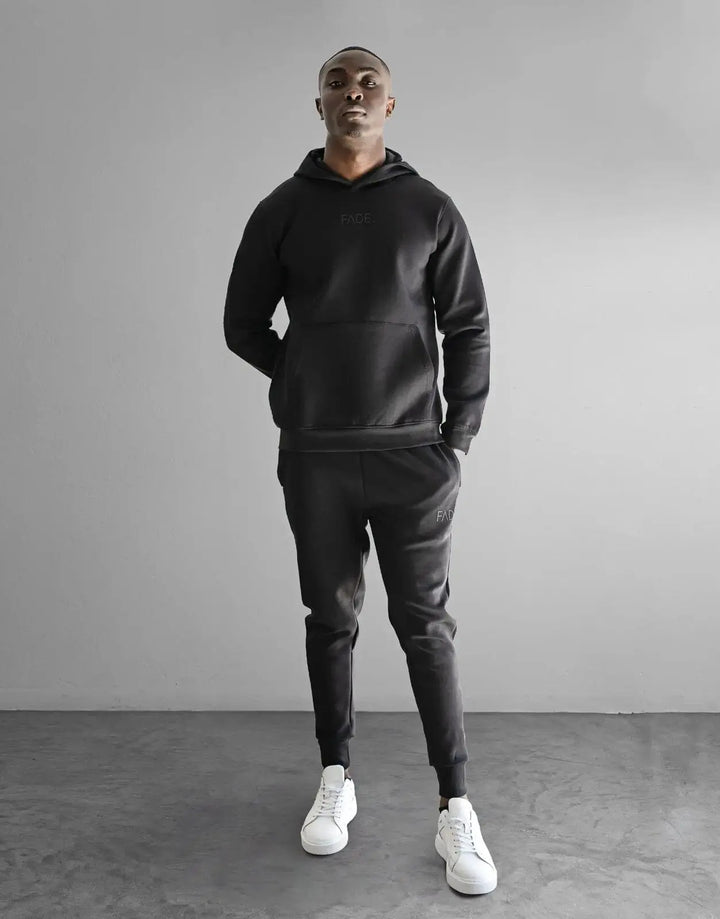 Fade Essential Hooded Black Sweatshirt - Subwear