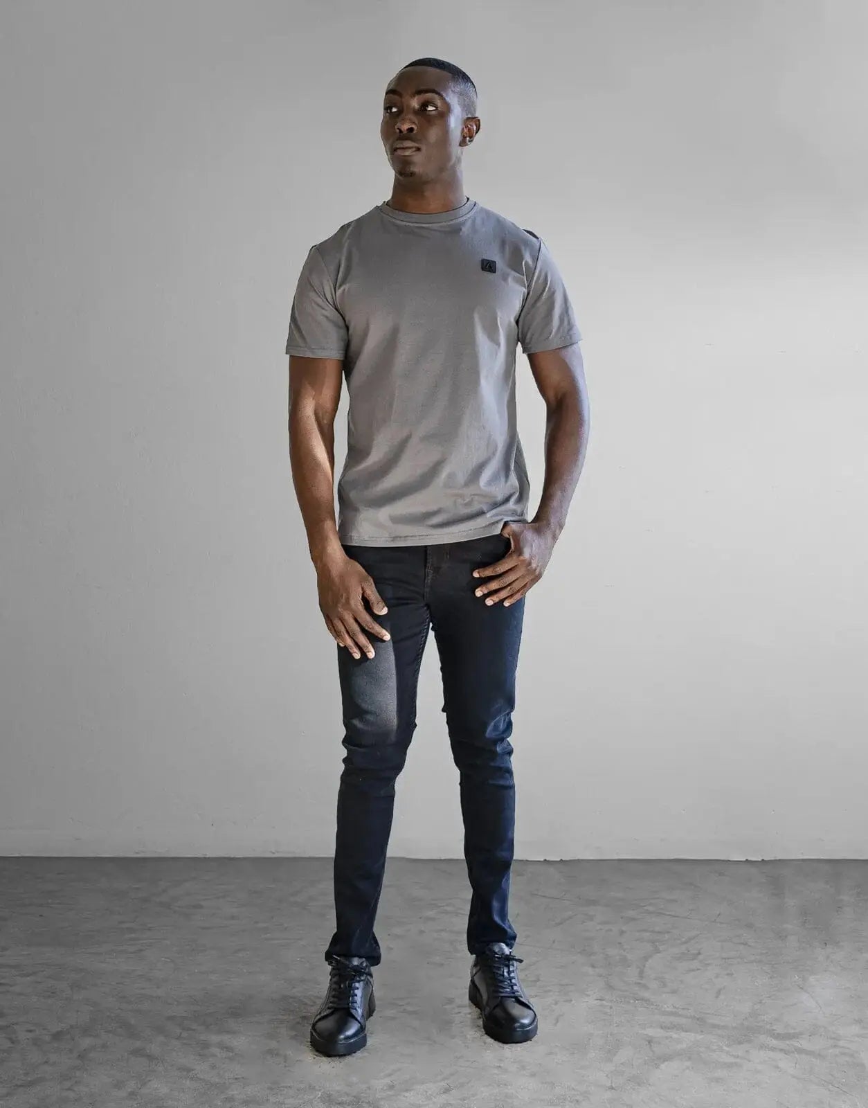 Fade Iconic Badge Grey T-Shirt - Subwear