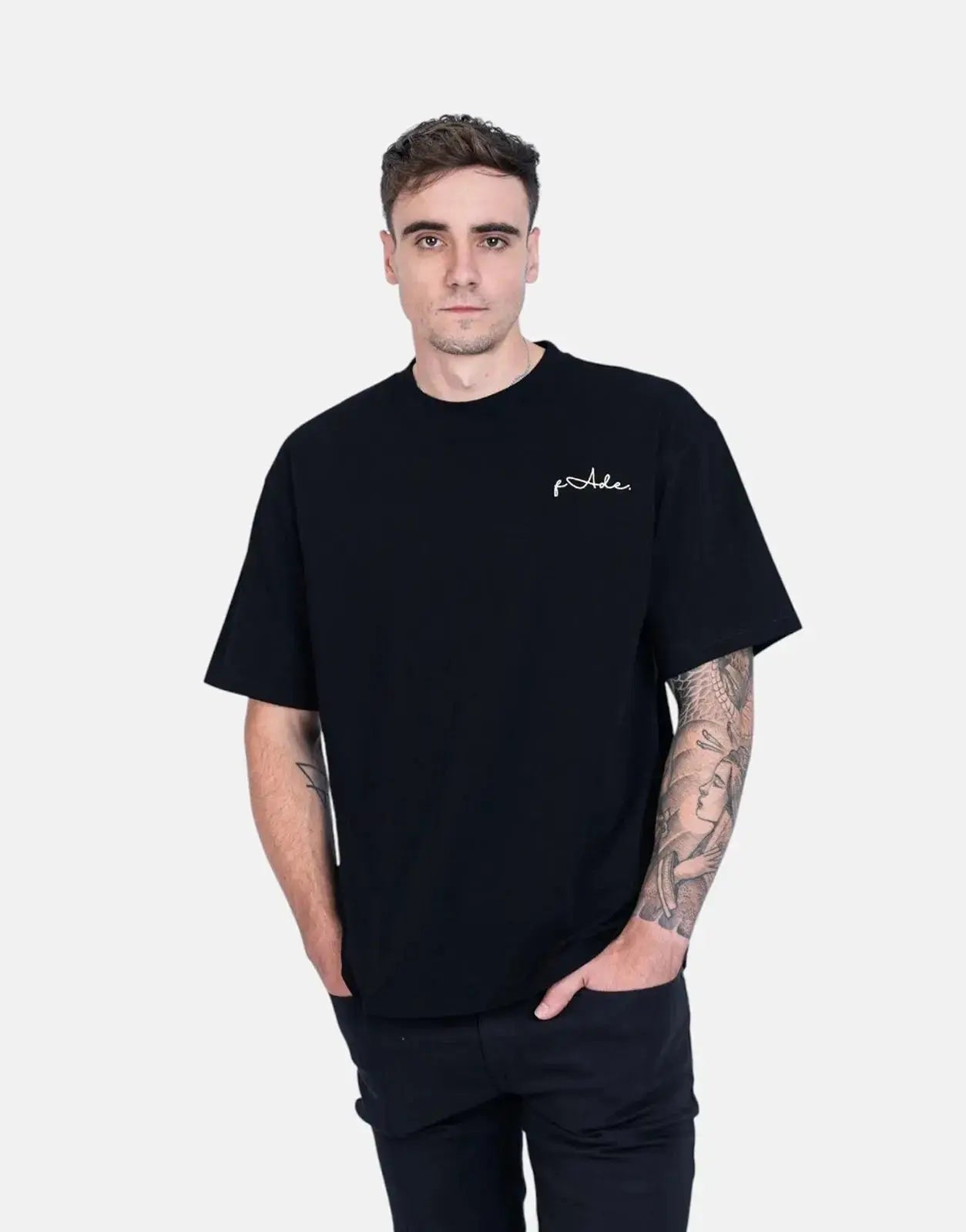 Fade Signature Boxy Black T-Shirt - Subwear