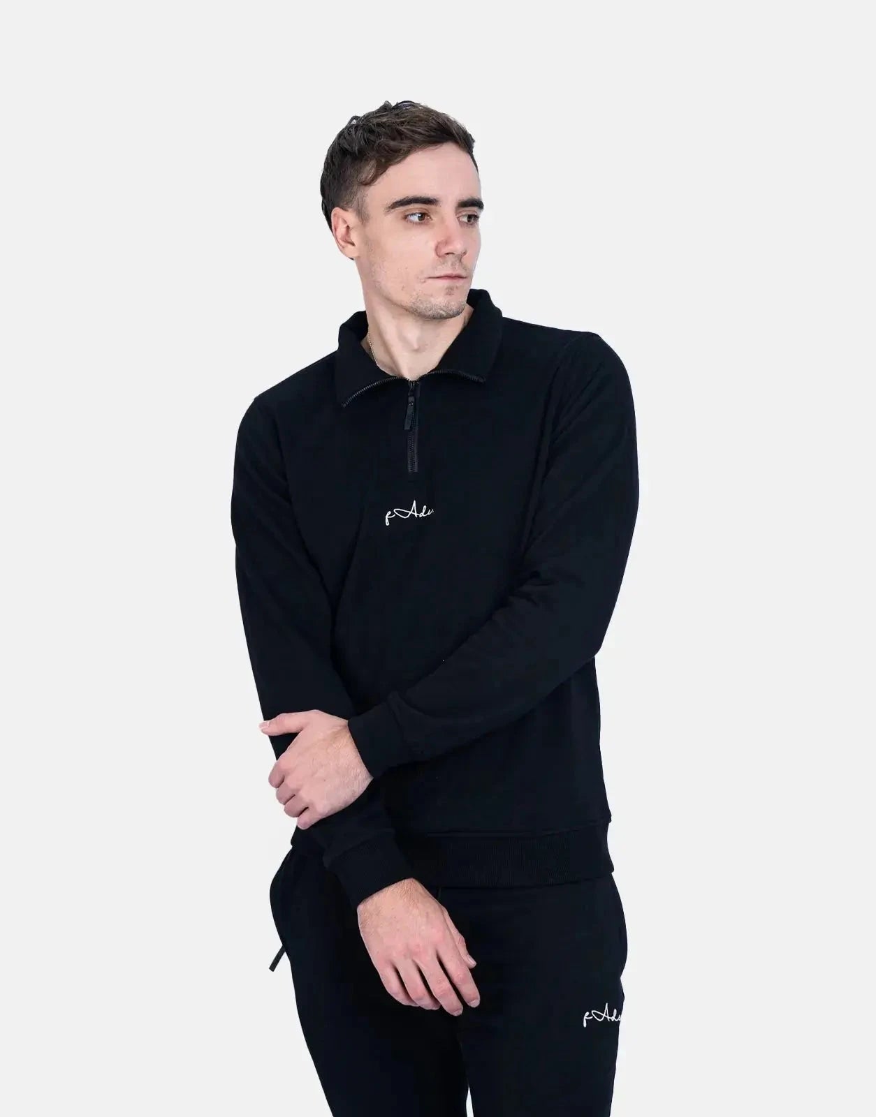 Fade Signature Quarterzip Sweatshirt Black - Subwear
