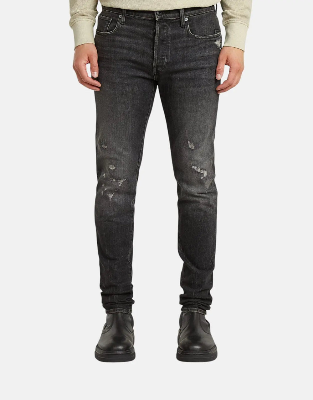 G-Star RAW 3301 Slim Worn Black Metal Jeans - Subwear