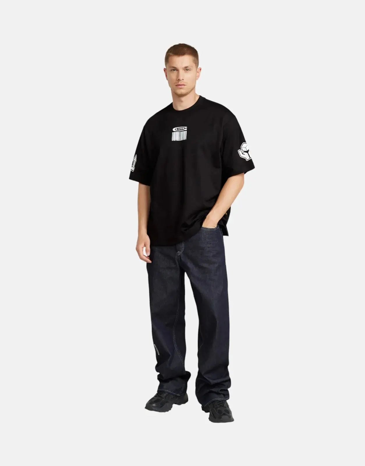 G-Star RAW Barcode Boxy T-Shirt Black - Subwear