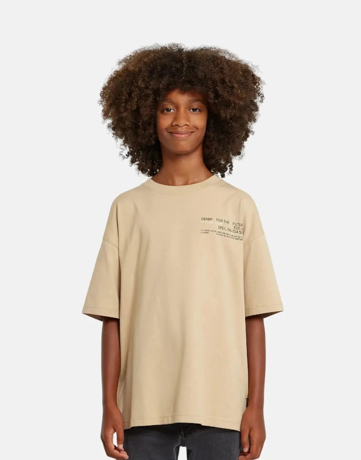 G-Star RAW Boys Boxy Cream T-Shirt - Subwear