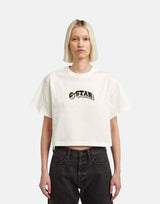 G-Star RAW Felt Logo Boxy Milk T-Shirt - Subwear