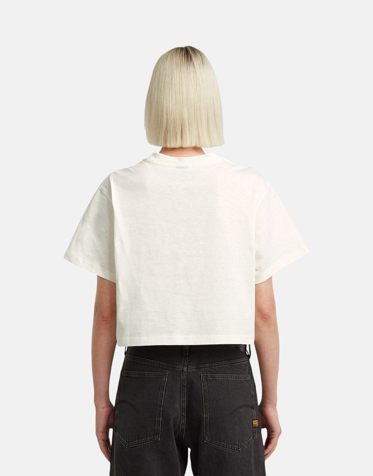 G-Star RAW Felt Logo Boxy Milk T-Shirt - Subwear