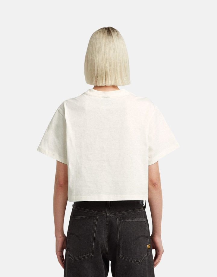G-Star RAW Felt Logo Boxy Milk T-Shirt - Subwear