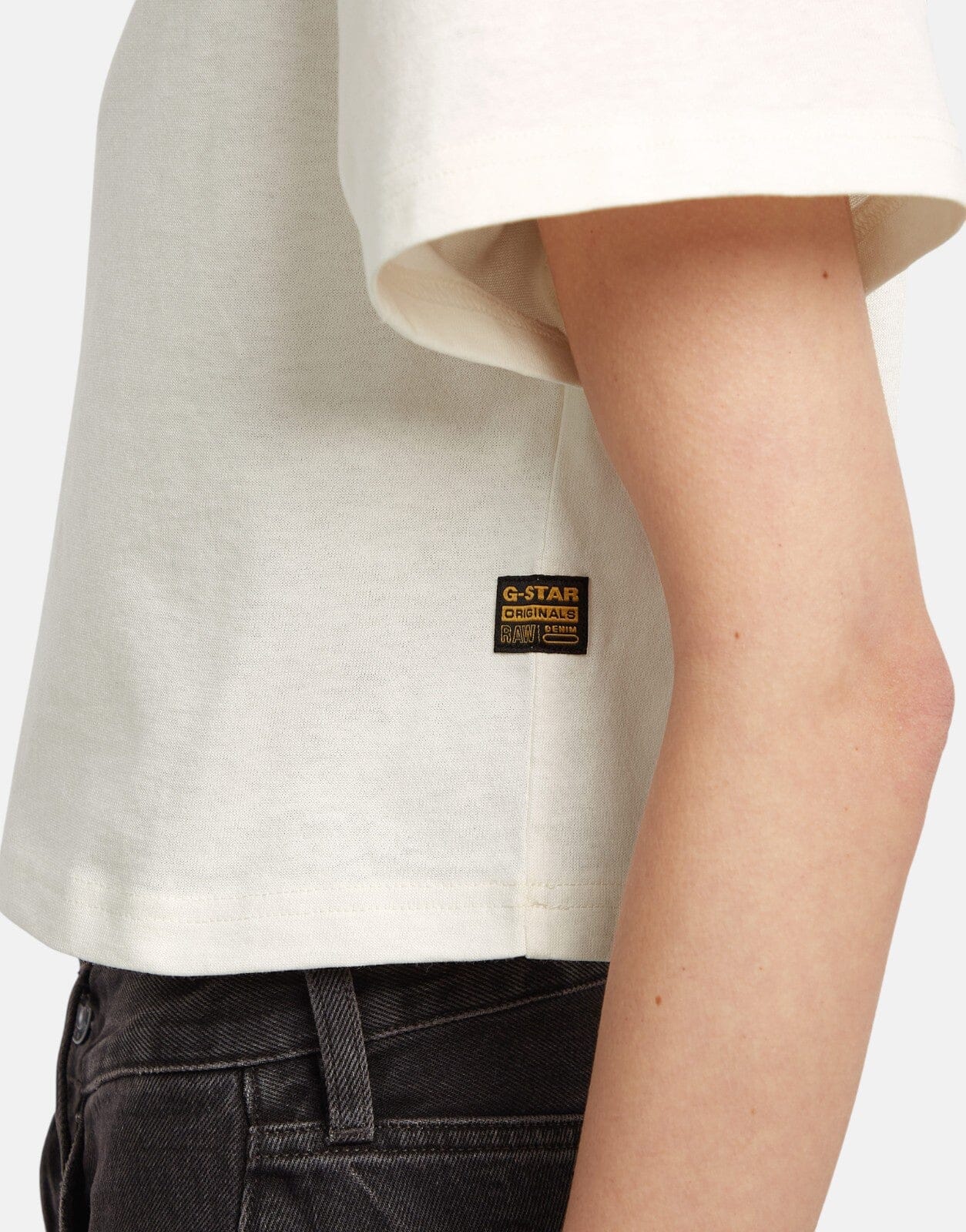 G-Star RAW Felt Logo Boxy Milk T-Shirt - Subwear