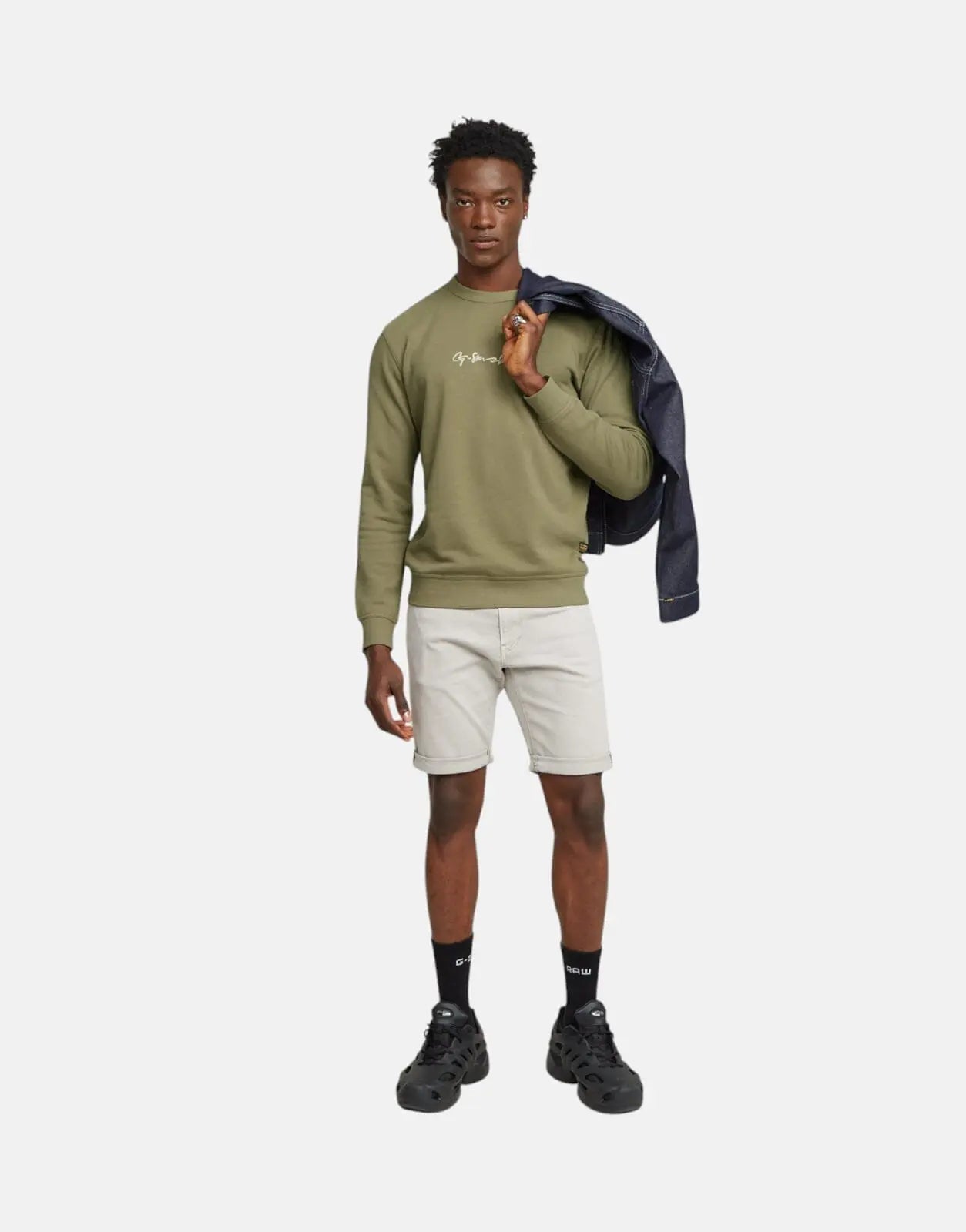 G-Star RAW G-Script Logo Ensis Green Sweatshirt - Subwear