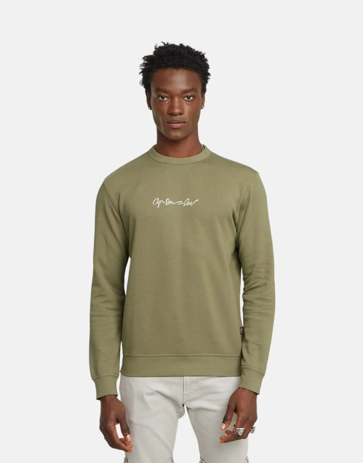 G-Star RAW G-Script Logo Ensis Green Sweatshirt - Subwear