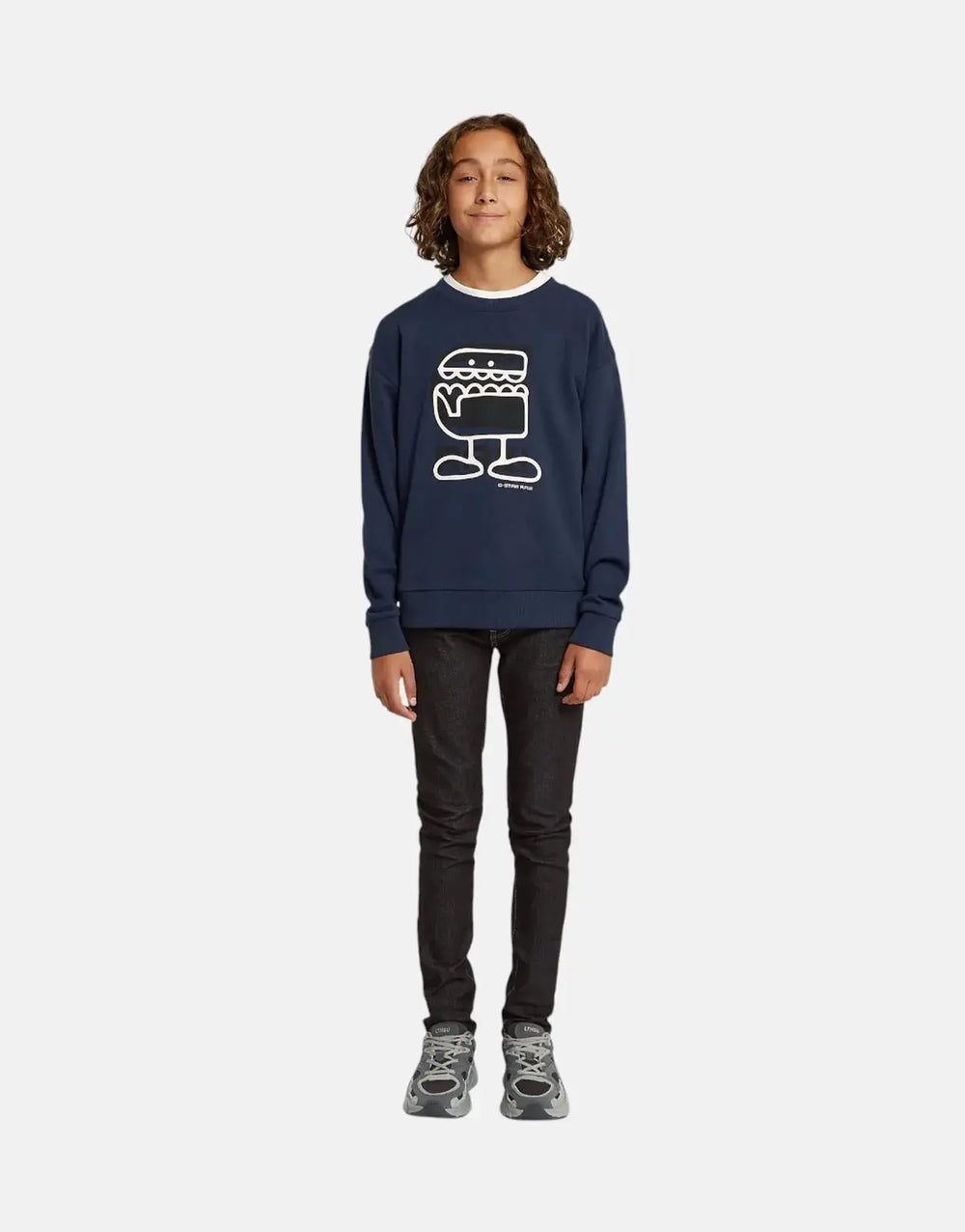 G-Star RAW Kids Comic Sartho Blue Loose Sweater - Subwear