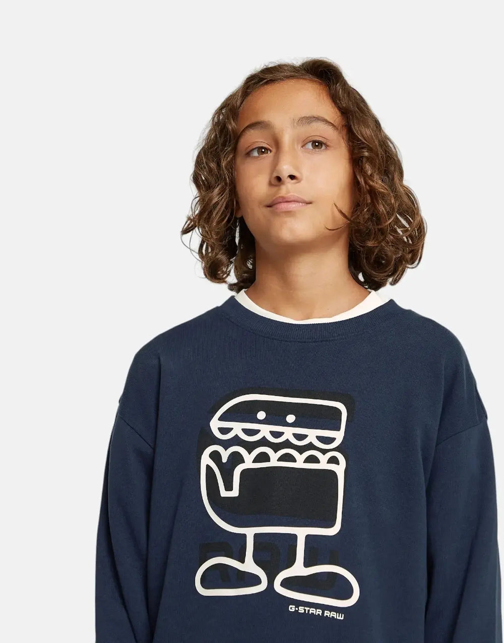 G-Star RAW Kids Comic Sartho Blue Loose Sweater - Subwear