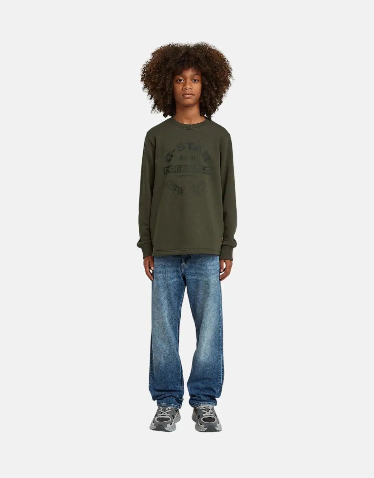 G-Star RAW Kids Crew Unbrushed Grey Sweatshirt - Subwear