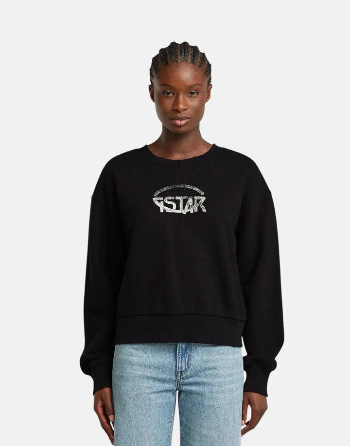 G-Star RAW Logo Loose Black Sweatshirt - Subwear