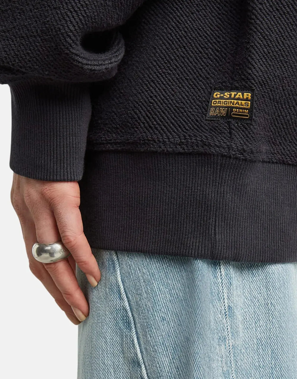 G-Star RAW Multi Pocket Mix Loose Cropped Black Sweater - Subwear