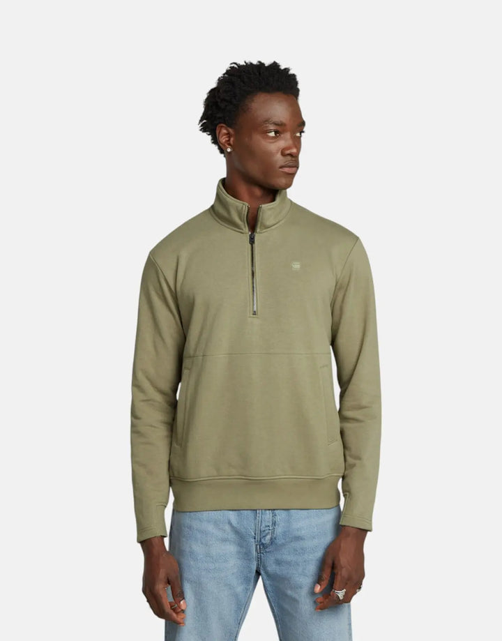 G-Star RAW Nifous Half Zip Ensis Green Sweatshirt - Subwear
